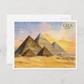 Giza Pyramids Ägypten Aquarell Reisen Postkarte (Vorne/Hinten)