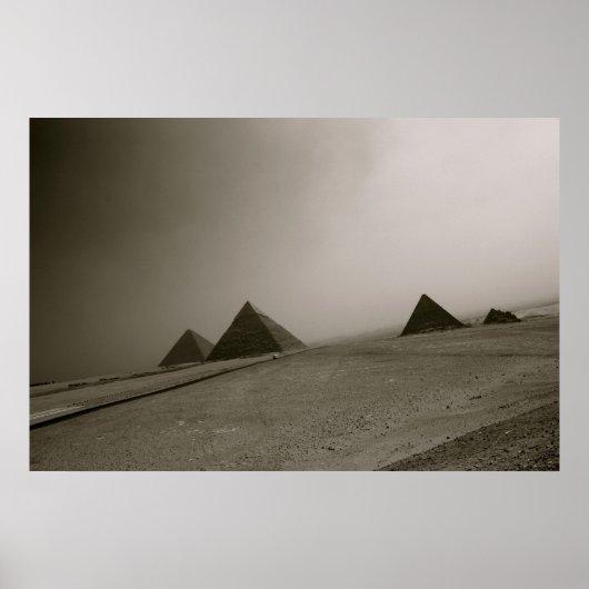 Giza Pyramids Black & White Poster (Vorne)