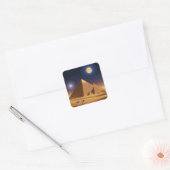 Giza Pyramids und Mond Quadratischer Aufkleber (Umschlag)