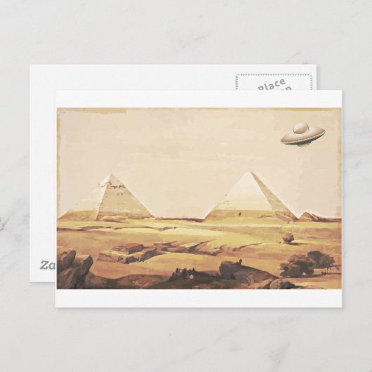 Giza Spaceship Postkarte (Vorne/Hinten)