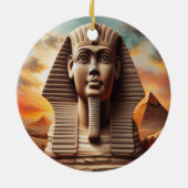 Giza Sphinx Kopf mit Pyramiden Ägypten Reisen Keramik Ornament (Hinten)