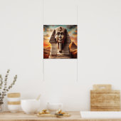 Giza Sphinx Kopf mit Pyramiden Ägypten Reisen Poster (Küche)