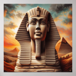 Giza Sphinx Kopf mit Pyramiden Ägypten Reisen Poster