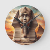 Giza Sphinx Kopf mit Pyramiden Ägypten Reisen Runde Wanduhr (Vorderseite)