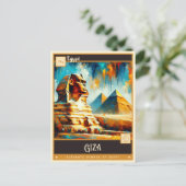 Gizeh, Ägypten | Vintage Malerei Postkarte (Stehend Vorderseite)