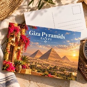 Gizeh-Pyramiden Ägypten Sonnenuntergang Reise-Post Postkarte