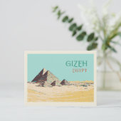 Gizeh, Pyramiden-Illustration Ägypten Postkarte (Stehend Vorderseite)