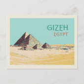 Gizeh, Pyramiden-Illustration Ägypten Postkarte (Vorderseite)