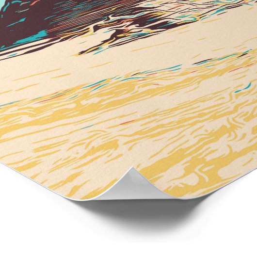 Gizeh, Pyramiden-Illustration Ägypten Postkarte Poster (Ecke)