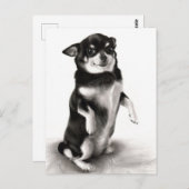 "Gizma"- preisgekrönte Chihuahua-Malerei Postkarte (Vorne/Hinten)