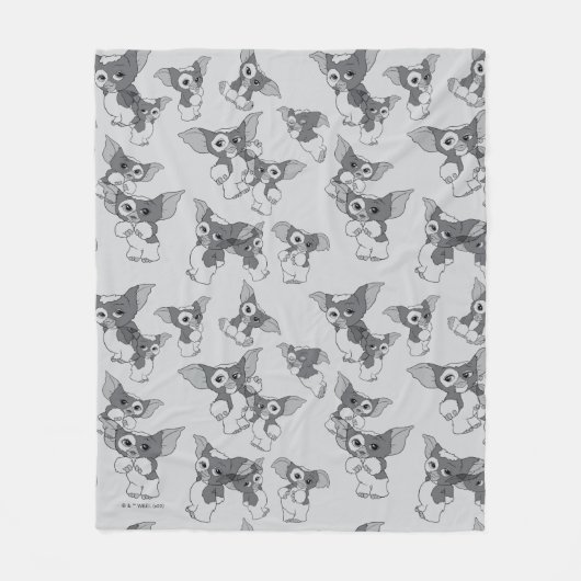 Gizmo | Black & White Pattern Fleecedecke (Vorderseite)