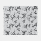 Gizmo | Black & White Pattern Fleecedecke (Vorderseite (Horizontal))