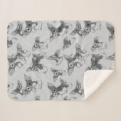 Gizmo Black & White Pattern Sherpadecke (Vorderseite (Horizontal))