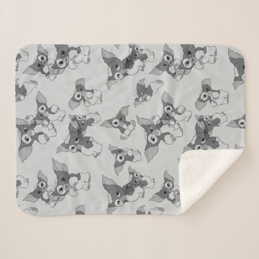 Gizmo Black & White Pattern Sherpadecke (Vorderseite (Horizontal))