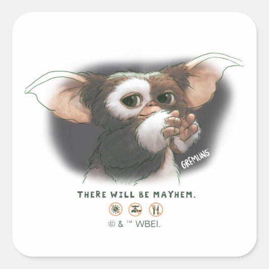 Gizmo - Chaos wird sein Quadratischer Aufkleber (Vorderseite)