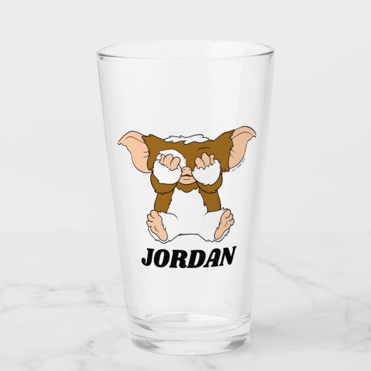 Gizmo | Cute Comic | Name hinzufügen Glas (Vorderseite)