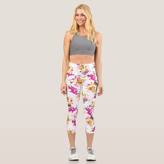 Gizmo | Let's Rock 'n Roll Pattern Capri Leggings (Vorderseite)