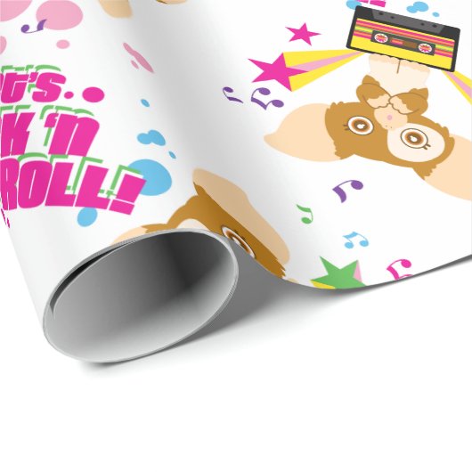Gizmo | Let's Rock 'n Roll Pattern Geschenkpapier (Rolleneckpunkt)