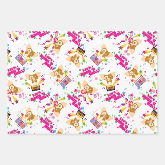Gizmo | Let's Rock 'n Roll Pattern Geschenkpapier Set (Vorderseite 2)