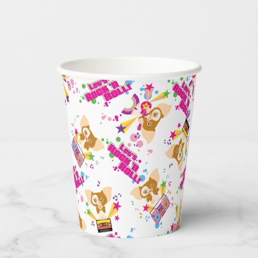 Gizmo | Let's Rock 'n Roll Pattern Pappbecher (Rückseite)
