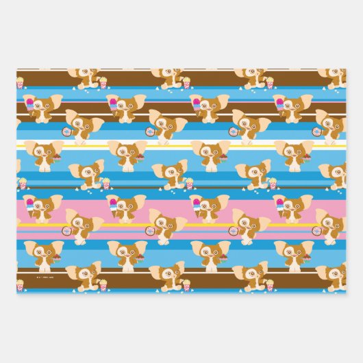 Gizmo | Muster für Niedliches Comic Geschenkpapier Set (Vorderseite 2)