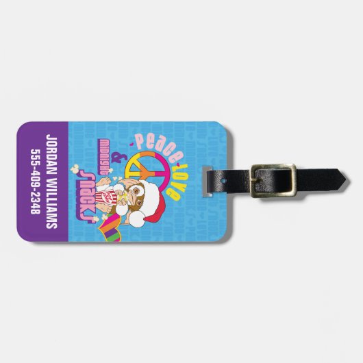 Gizmo | Peace Liebe & Midnight Snacks Gepäckanhänger (Vorderseite horizontal)