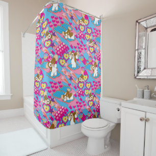 Gizmo   Pink Peace & Liebe Pattern Duschvorhang
