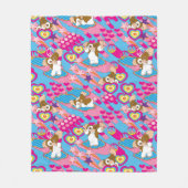 Gizmo | Pink Peace & Liebe Pattern Fleecedecke (Vorderseite)