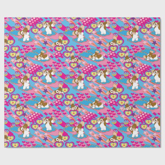 Gizmo | Pink Peace & Liebe Pattern Geschenkpapier (Flach)