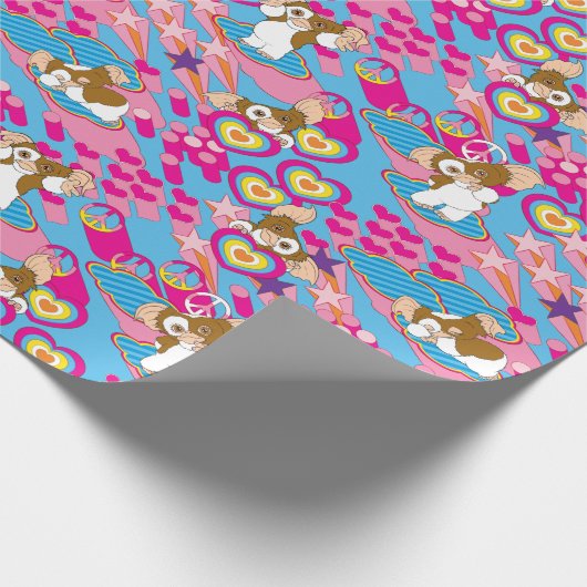 Gizmo | Pink Peace & Liebe Pattern Geschenkpapier (Ecke)