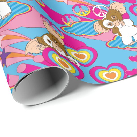 Gizmo | Pink Peace & Liebe Pattern Geschenkpapier (Rolleneckpunkt)