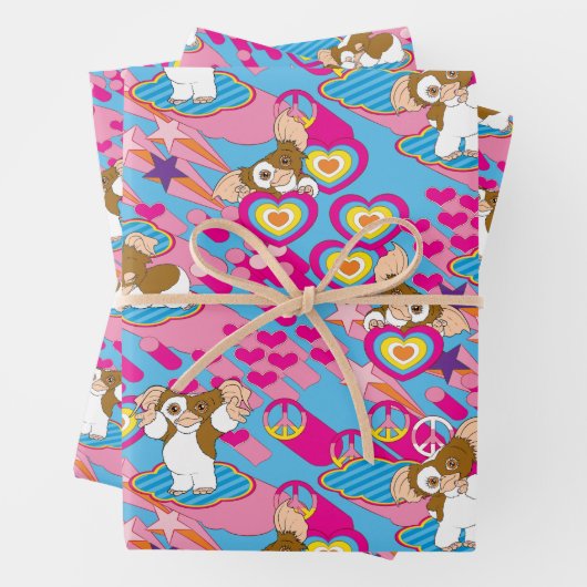 Gizmo | Pink Peace & Liebe Pattern Geschenkpapier Set (Beispiel)