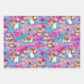 Gizmo | Pink Peace & Liebe Pattern Geschenkpapier Set (Vorderseite)