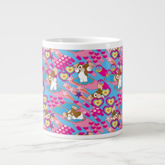 Gizmo | Pink Peace & Liebe Pattern Jumbo-Tasse (Vorderseite)