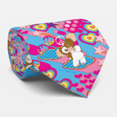 Gizmo | Pink Peace & Liebe Pattern Krawatte (Gerollt)