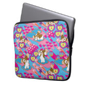 Gizmo | Pink Peace & Liebe Pattern Laptopschutzhülle (Vorderseite Links)