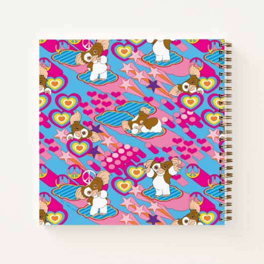 Gizmo | Pink Peace & Liebe Pattern Notizblock (Rückseite)