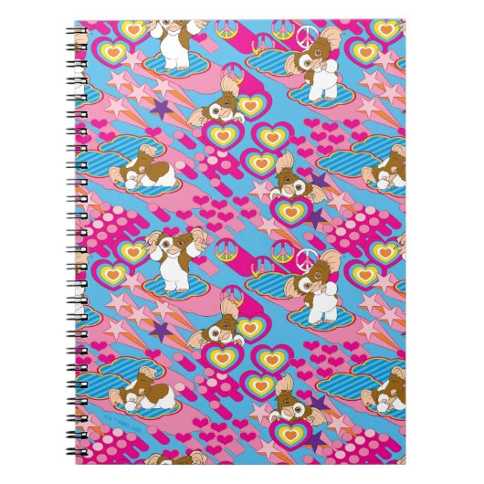 Gizmo | Pink Peace & Liebe Pattern Notizblock (Vorderseite)