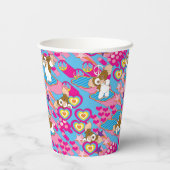 Gizmo | Pink Peace & Liebe Pattern Pappbecher (Rückseite)