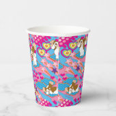 Gizmo | Pink Peace & Liebe Pattern Pappbecher (Rechts)