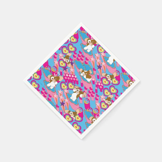 Gizmo | Pink Peace & Liebe Pattern Serviette (Ecke)