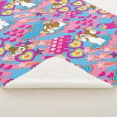 Gizmo Pink Peace & Love Pattern Sherpadecke (3/4)