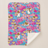 Gizmo Pink Peace & Love Pattern Sherpadecke (Vorderseite)