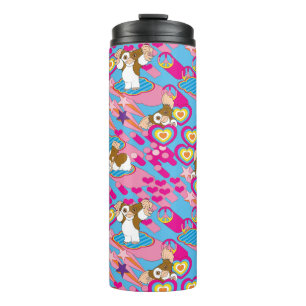 Gizmo   Pink Peace & Love Pattern Thermosbecher