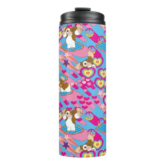 Gizmo | Pink Peace & Love Pattern Thermosbecher (Vorderseite)