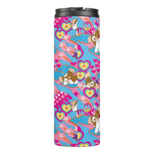 Gizmo | Pink Peace & Love Pattern Thermosbecher (Rückseite)
