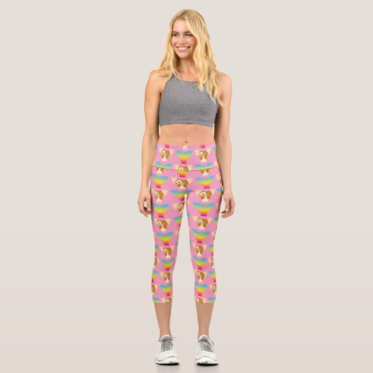 Gizmo | Rainbow Pattern Capri Leggings (Vorderseite)
