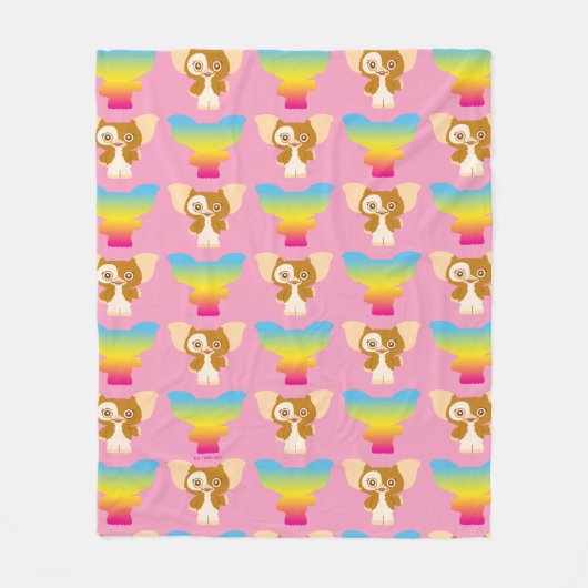 Gizmo | Regenbogenmuster Fleecedecke (Vorderseite)