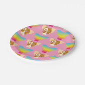 Gizmo | Regenbogenmuster Pappteller (Schrägansicht)