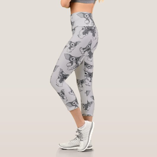 Gizmo | Schwarz-Weiß-Muster Capri Leggings (Links)